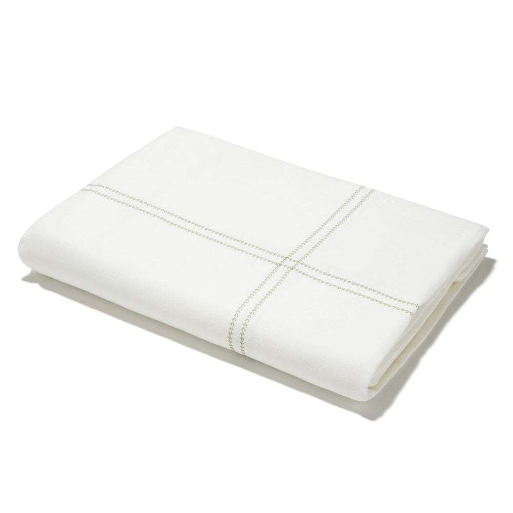 Duvet Cover Hemstitch Botanical Green