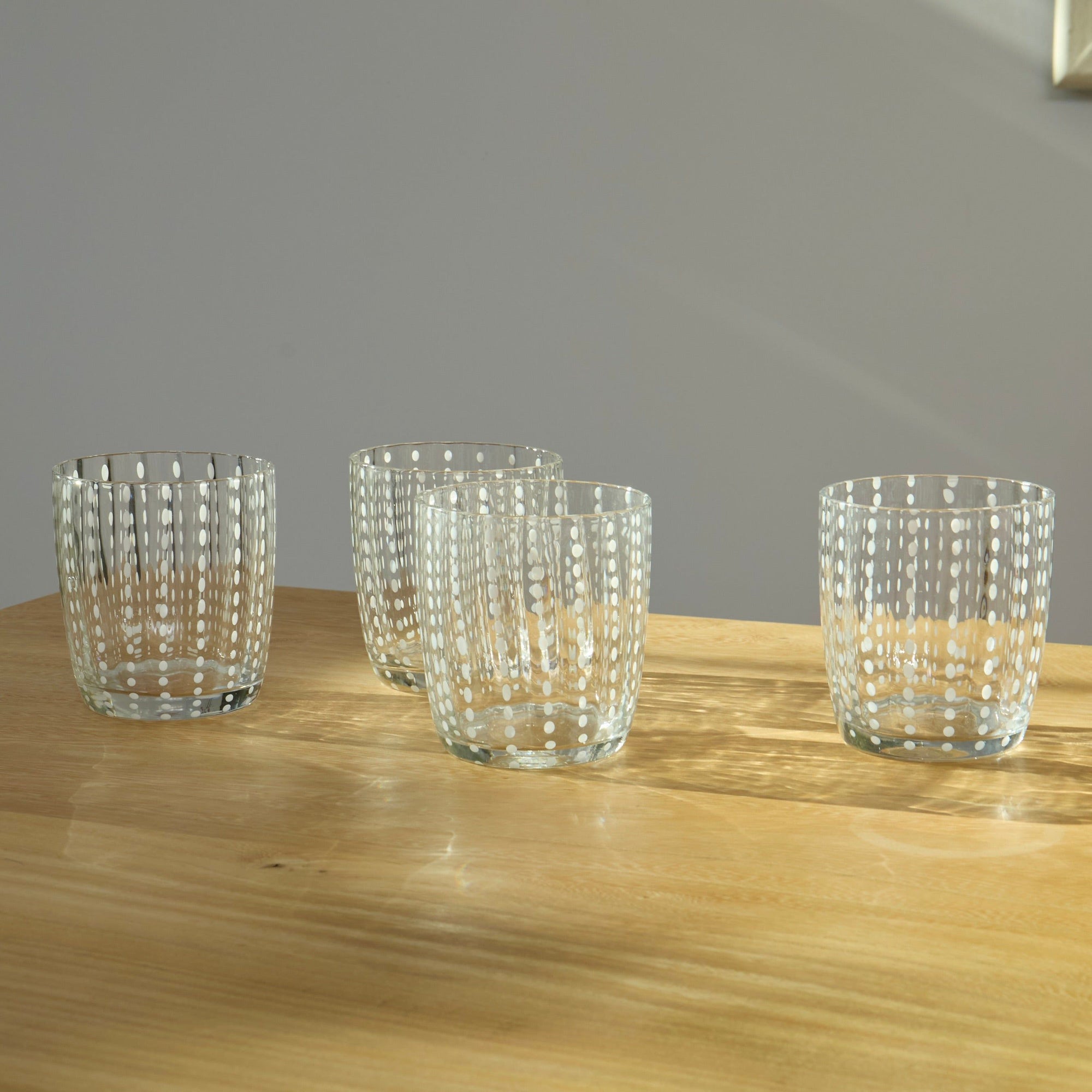Clear White Speckled Water Glasses (set of 6)