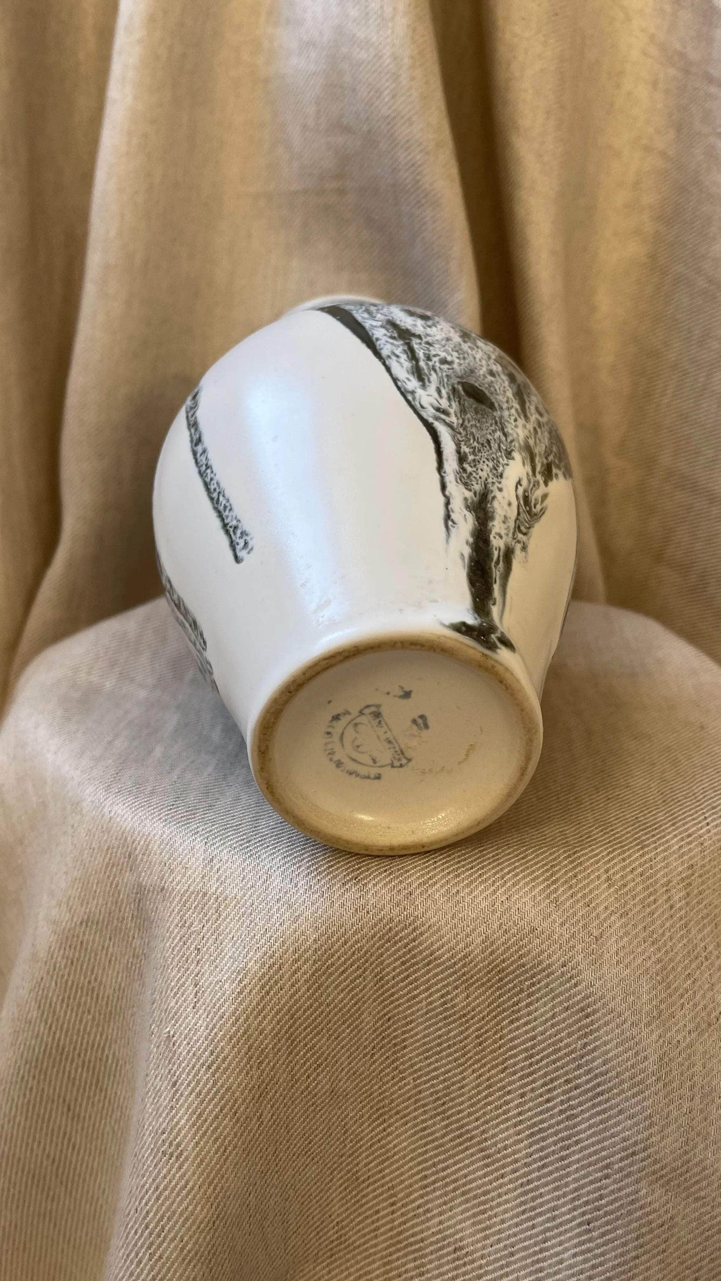 Blue and White Mottled Vase