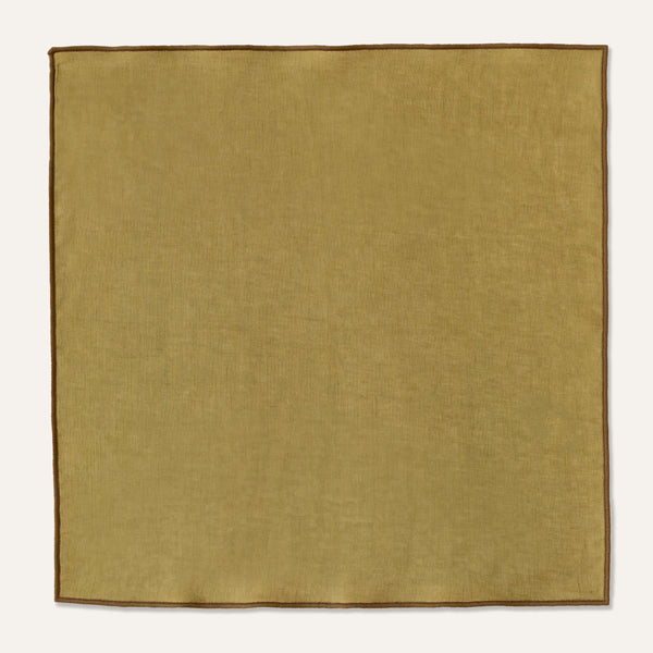 Set of 100% Linen Napkins in Olive Green