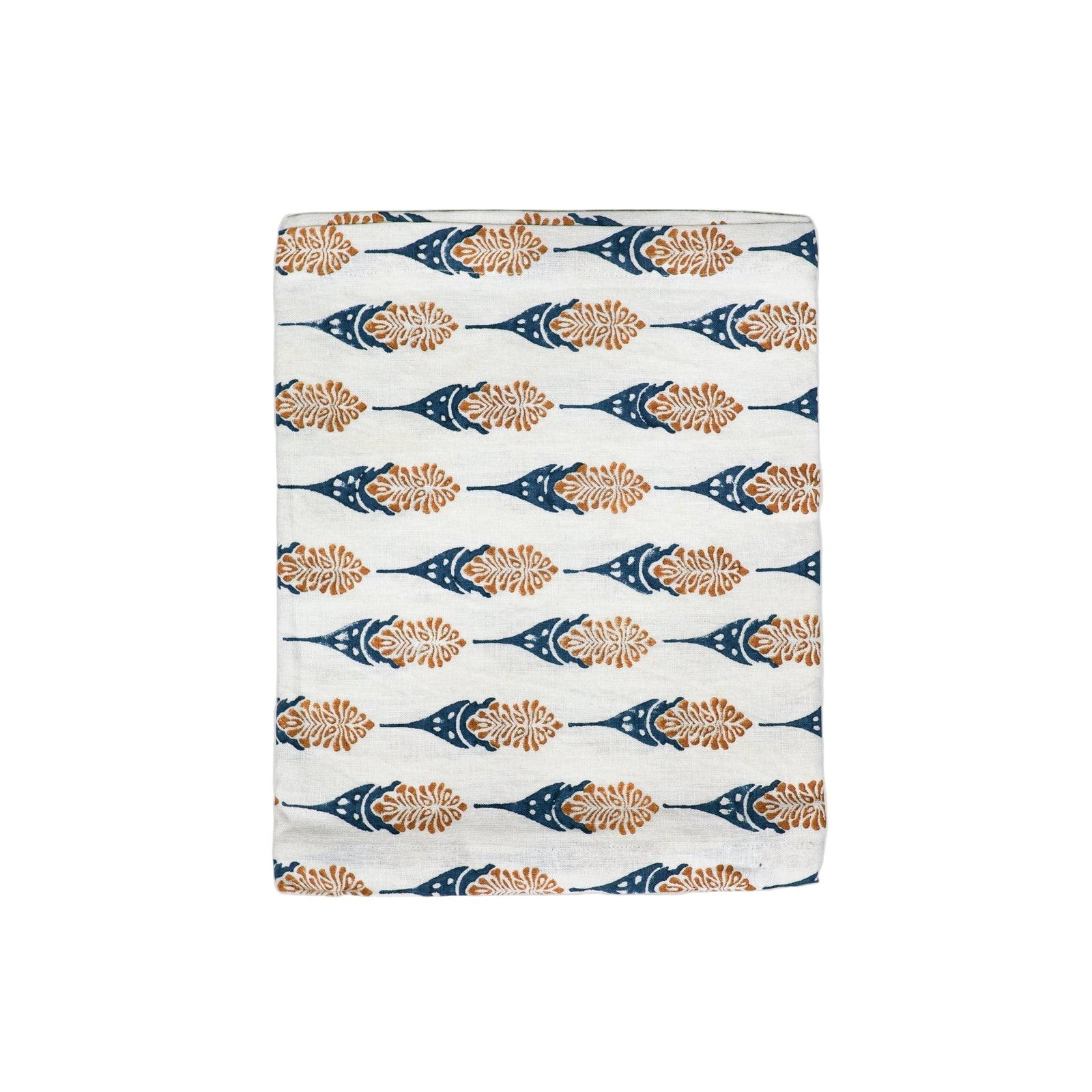 Bahaar Hand Printed Table Runner - Mustard & Blue