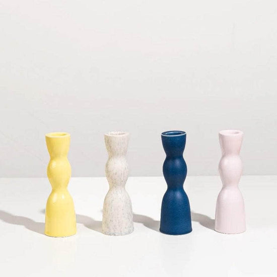 Yellow Low Wave Candleholder
