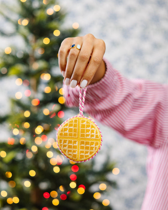 Needlepoint Icon Ornament - Waffle
