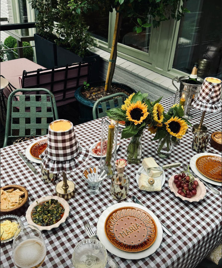 Tony Tablecloth Brown Gingham