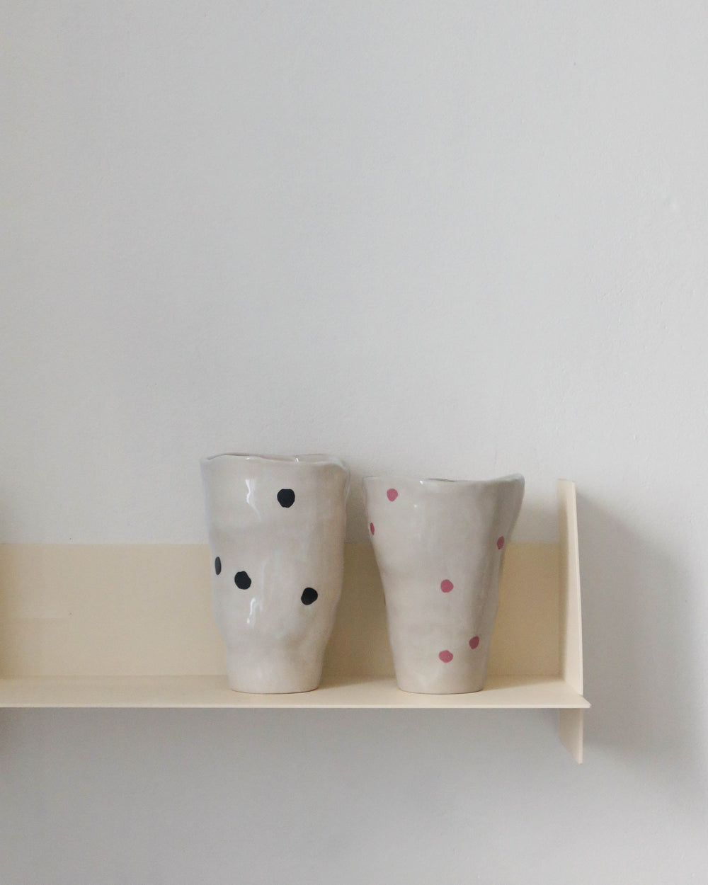 Asymmetrical Vase - Bold Black Dots