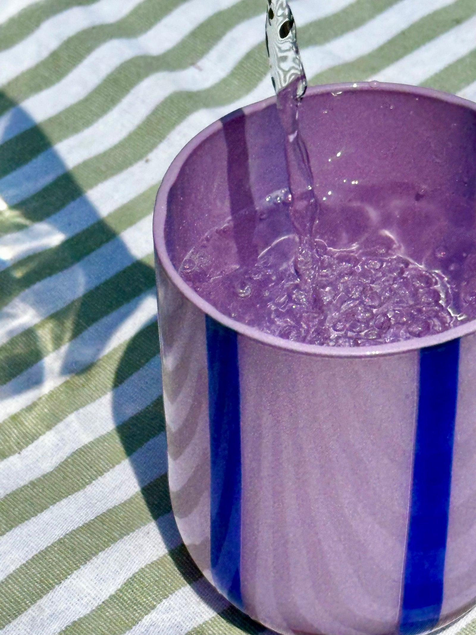 Atina Glassware | Lilac & Navy