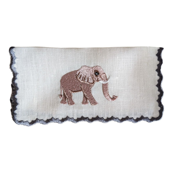 KENYA - Animals embroidery cocktail napkin set (set of 6)
