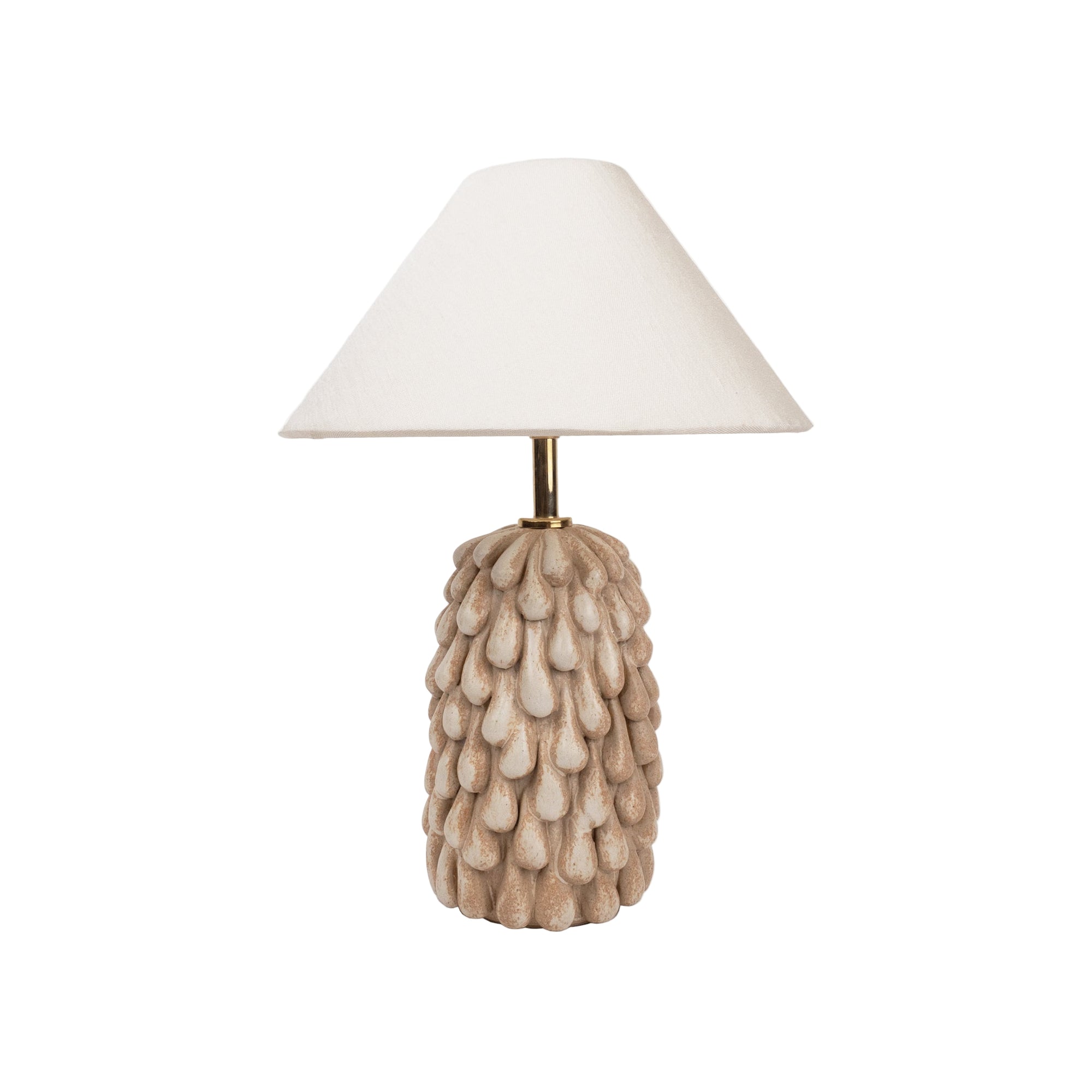 Tall 'Drip' Table Lamp - Satin Cream