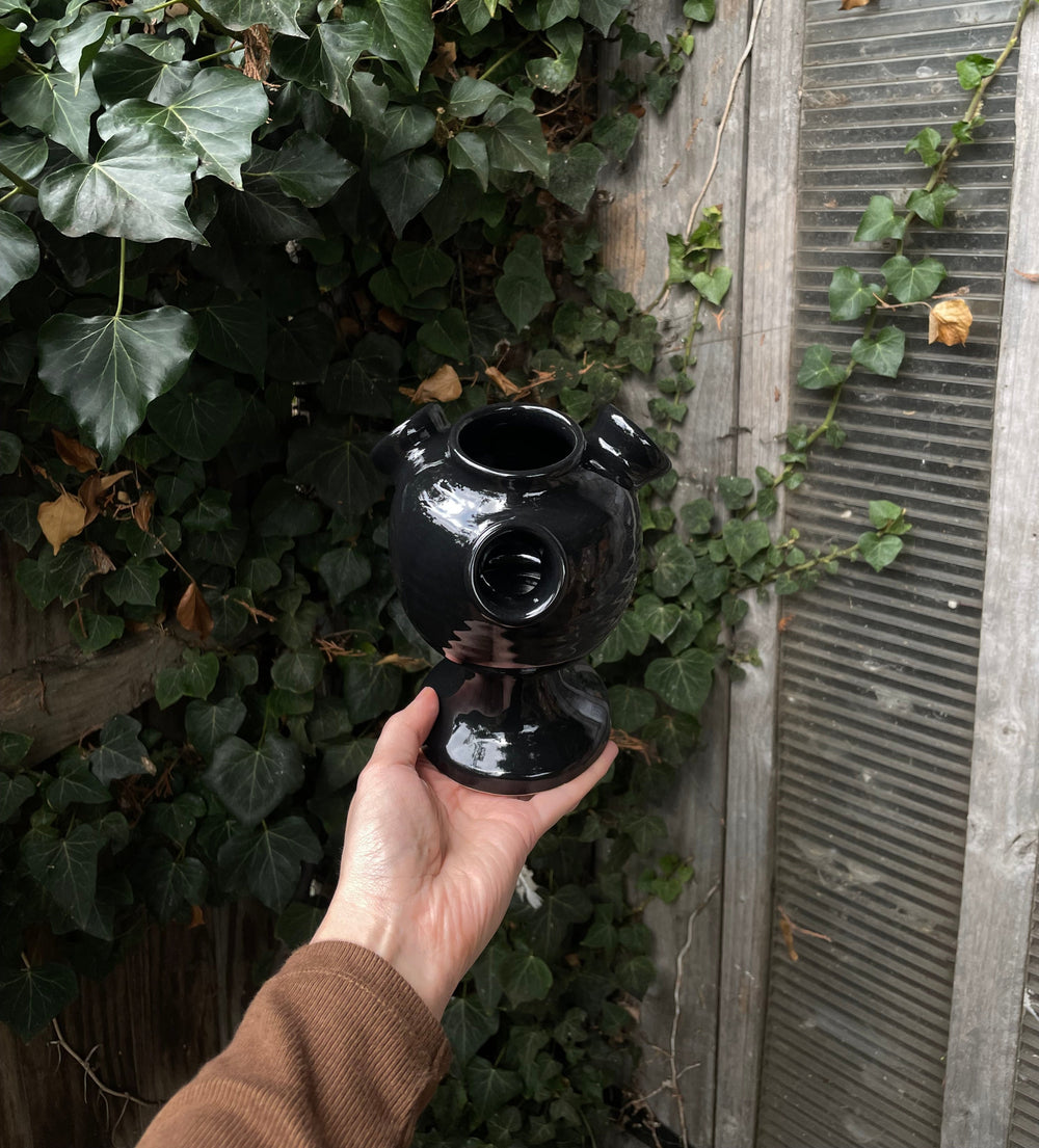 Stoneware Tulipiere - Glossy Black