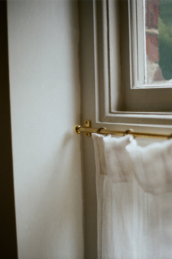 Classic Cafe Curtain Pole - Solid Brass - Singular Iindow
