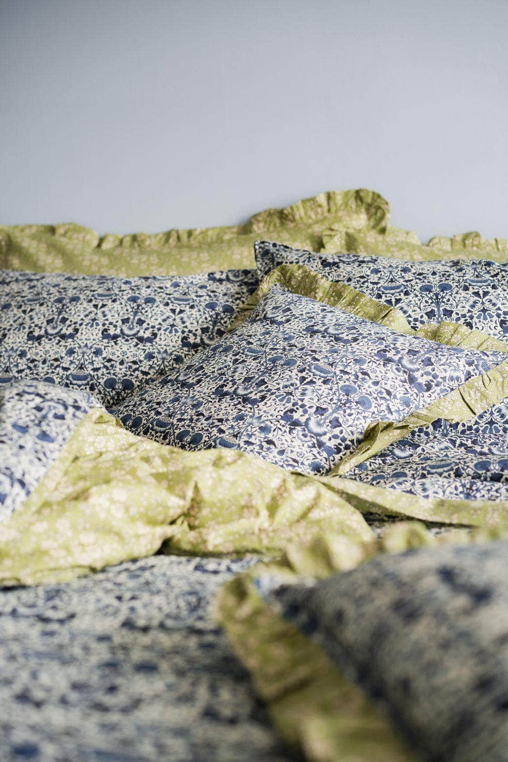 Frill Edge Pillowcase Made With Liberty Fabric Capel Pistachio