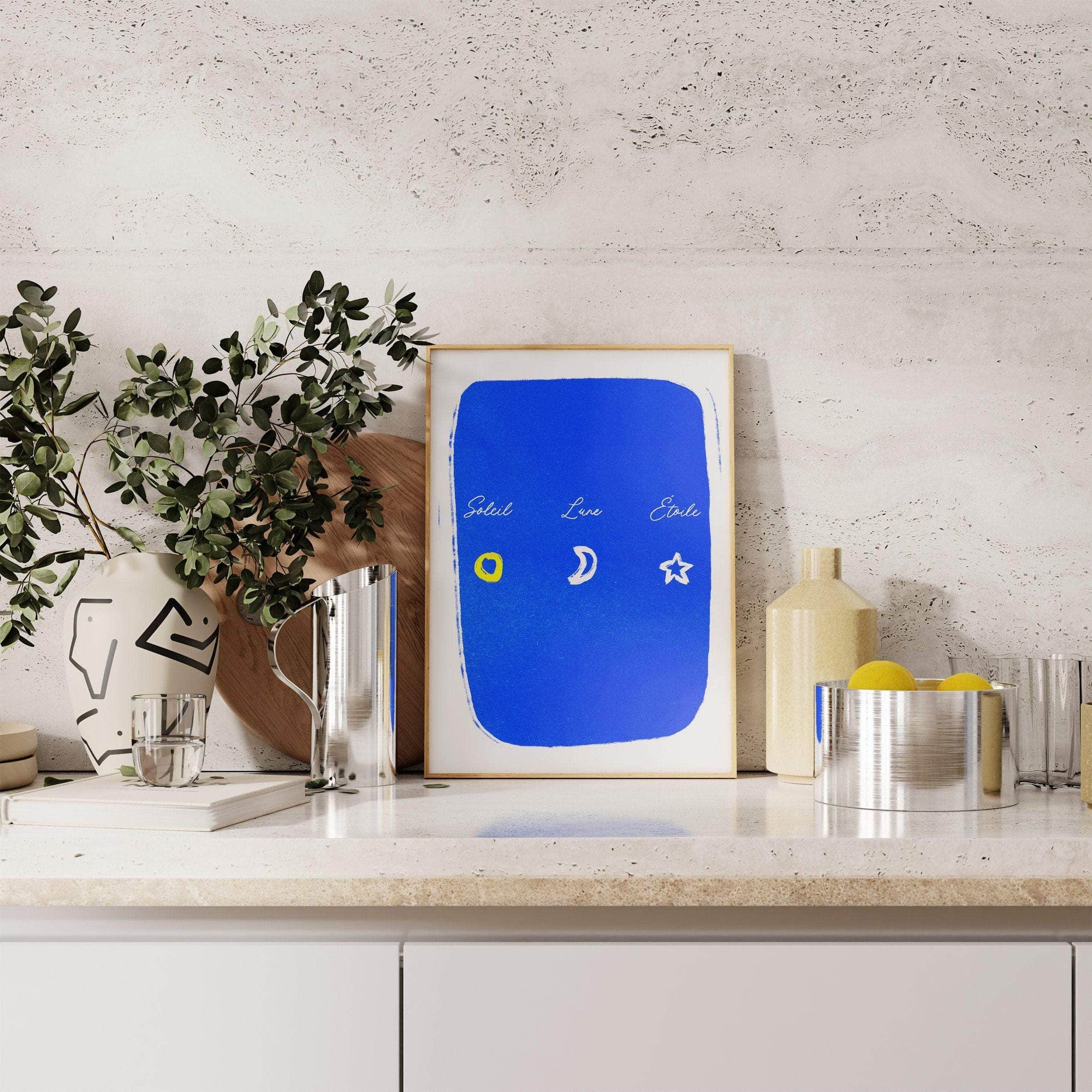 Soleil Lune Étoile Art Print