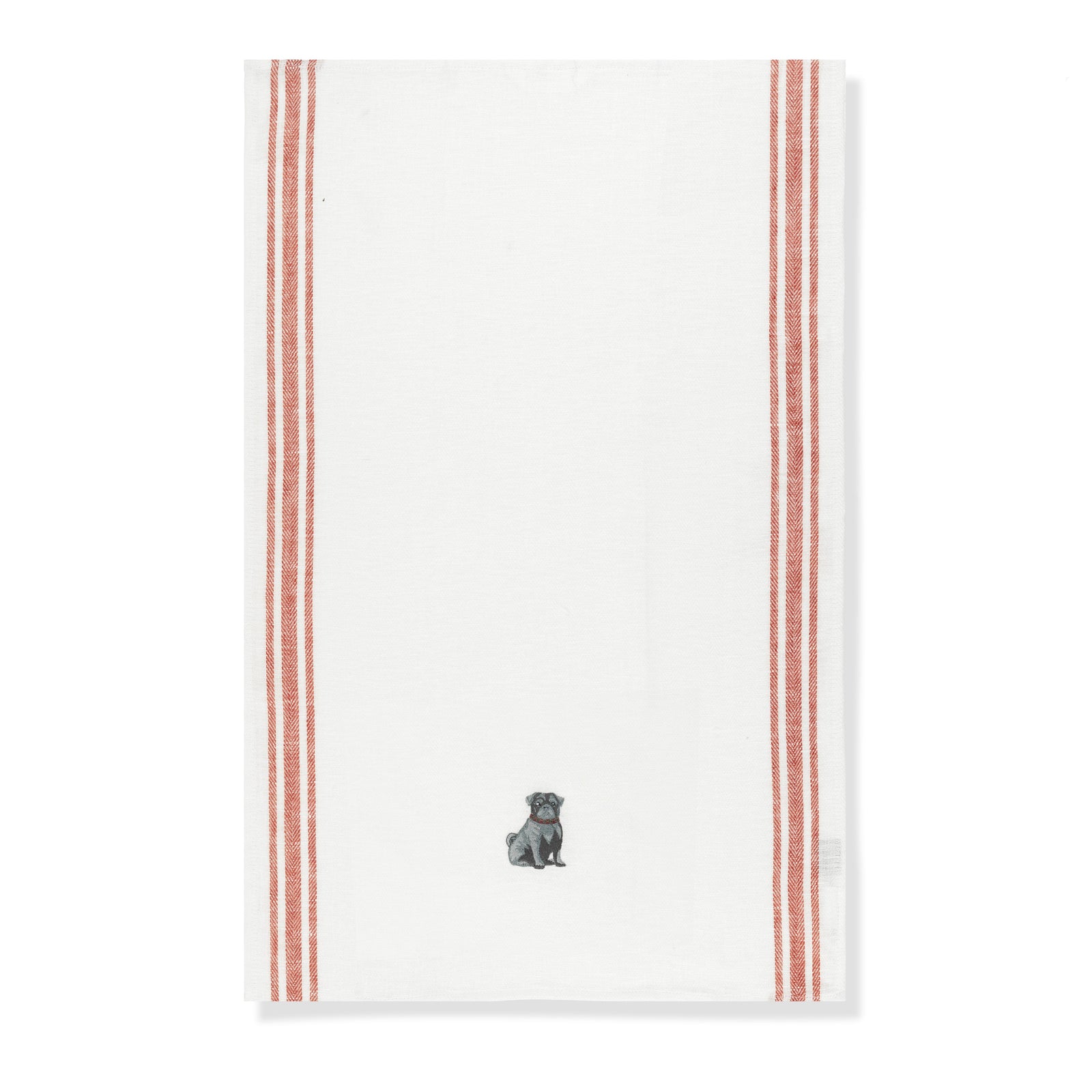 Kitchen Towel with Pug Embroidery