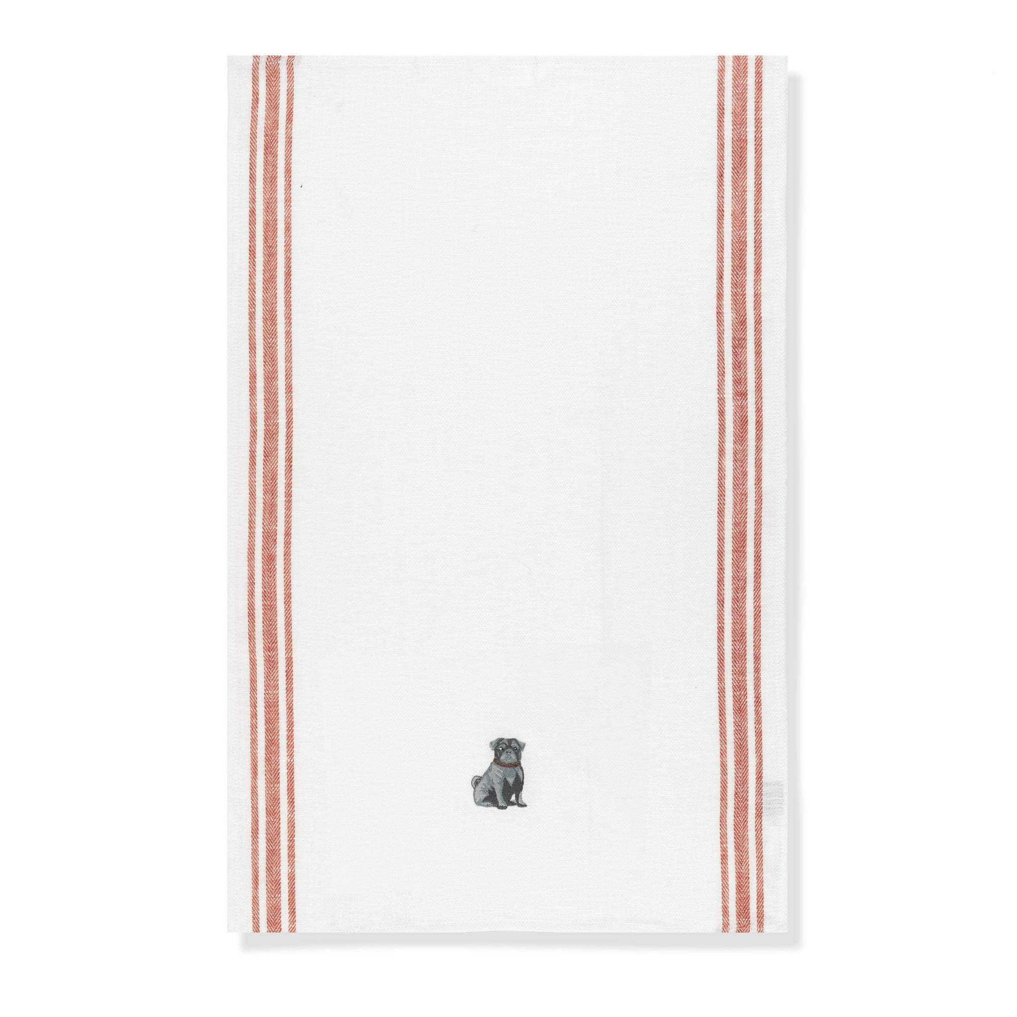 Kitchen Towel with Pug Embroidery