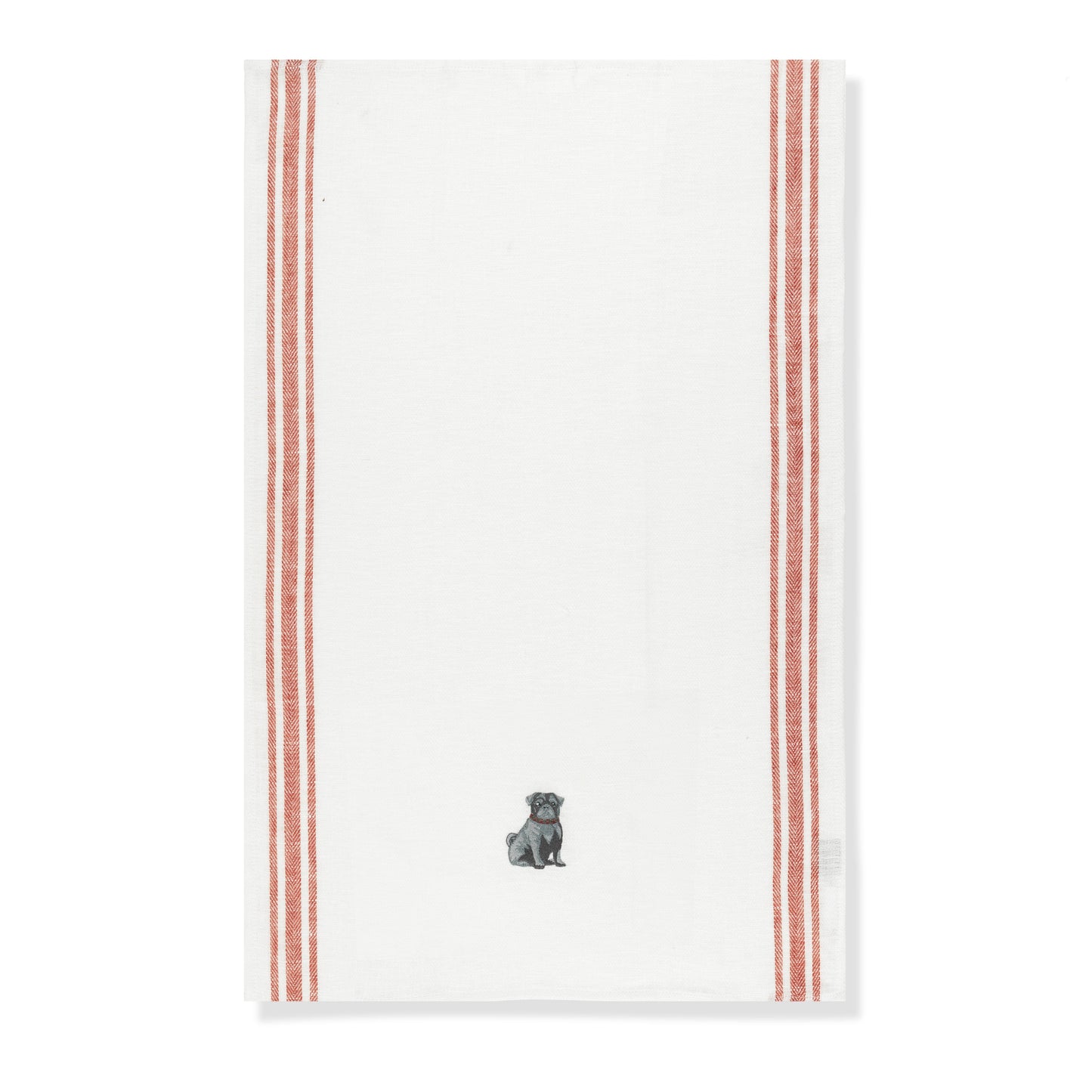 Kitchen Towel with Pug Embroidery