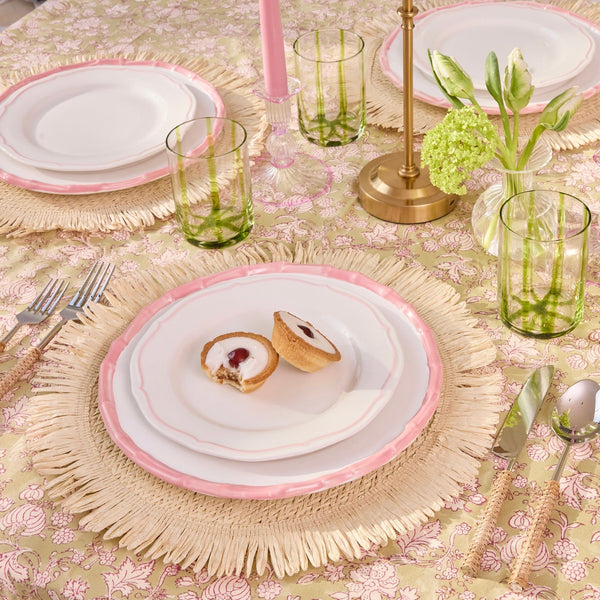 Elia Woven Rattan Round Fringed Placemats (set of 4)