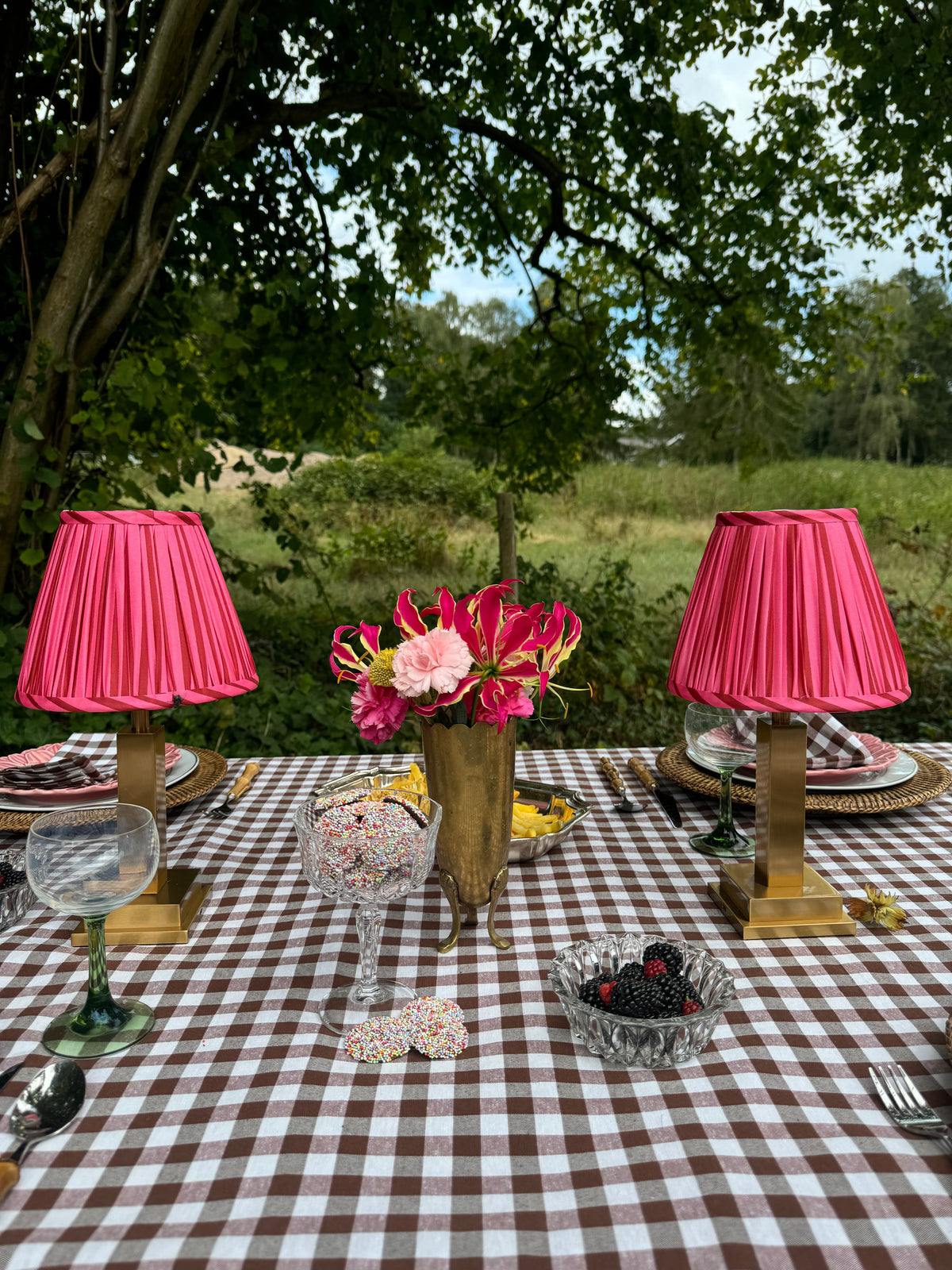 Philia Rechargable Table Lamp Pink/Red Stripes