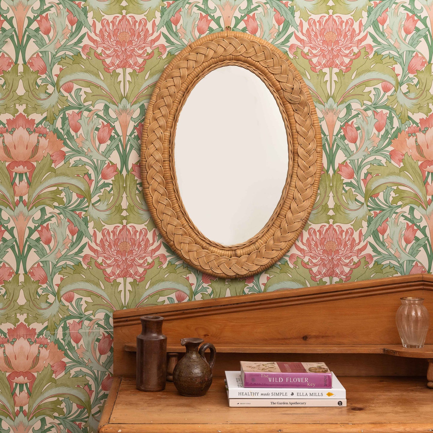 Serena Oval Rattan Mirror