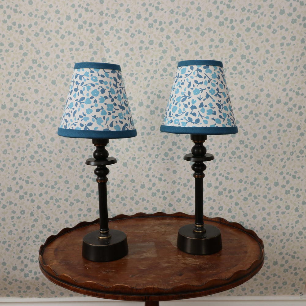 Lampshade - Small Clip-On Blossom Two Blues