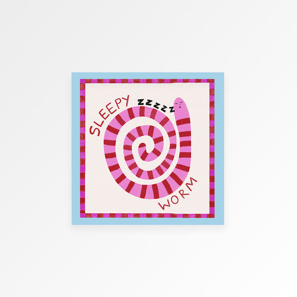 Sleepy Worm Kids Print