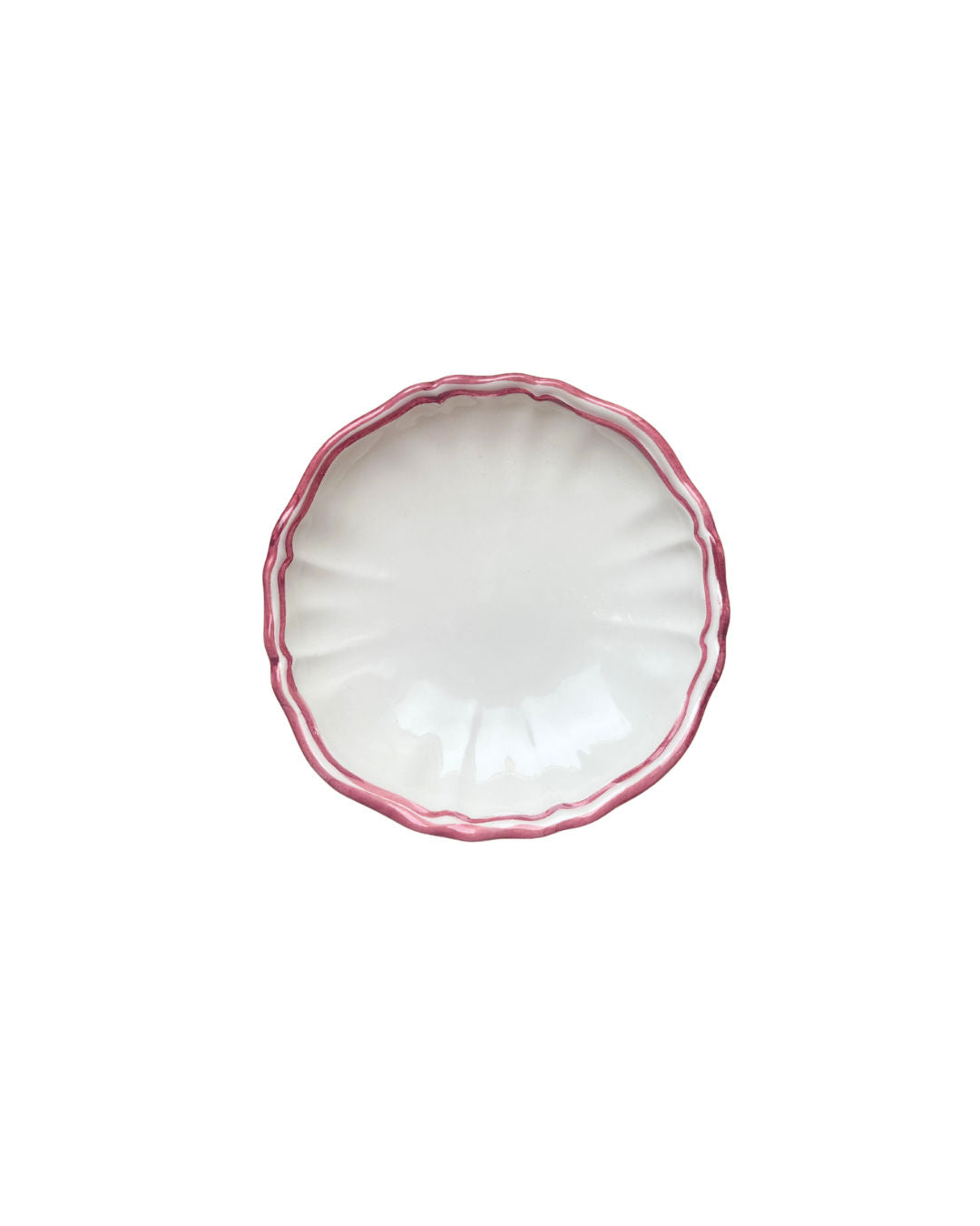 Ceramic Scalloped Red Bread Plates Plate Set of 4