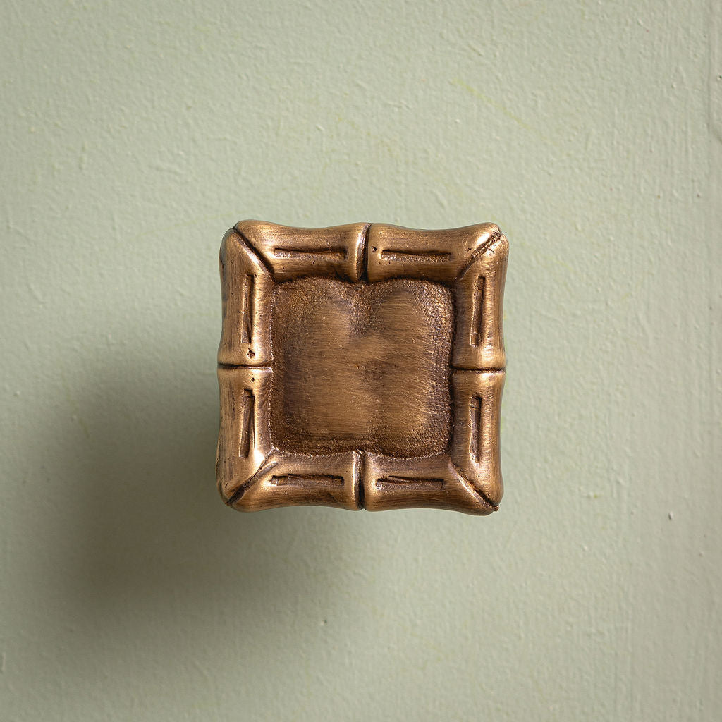 Linley Square Knob, Aged Brass