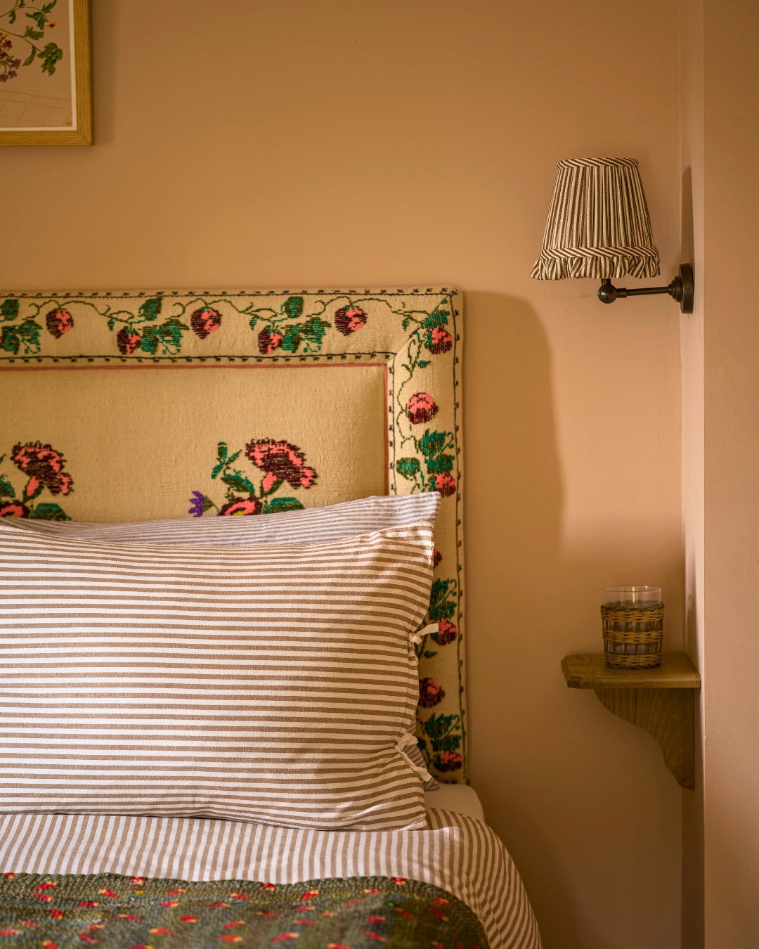 The Fine Stripe in Cocoa Wall Light Lampshade