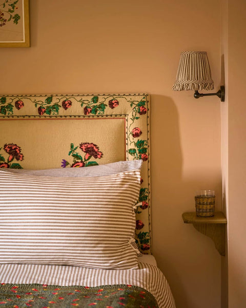The Fine Stripe in Cocoa Wall Light Lampshade