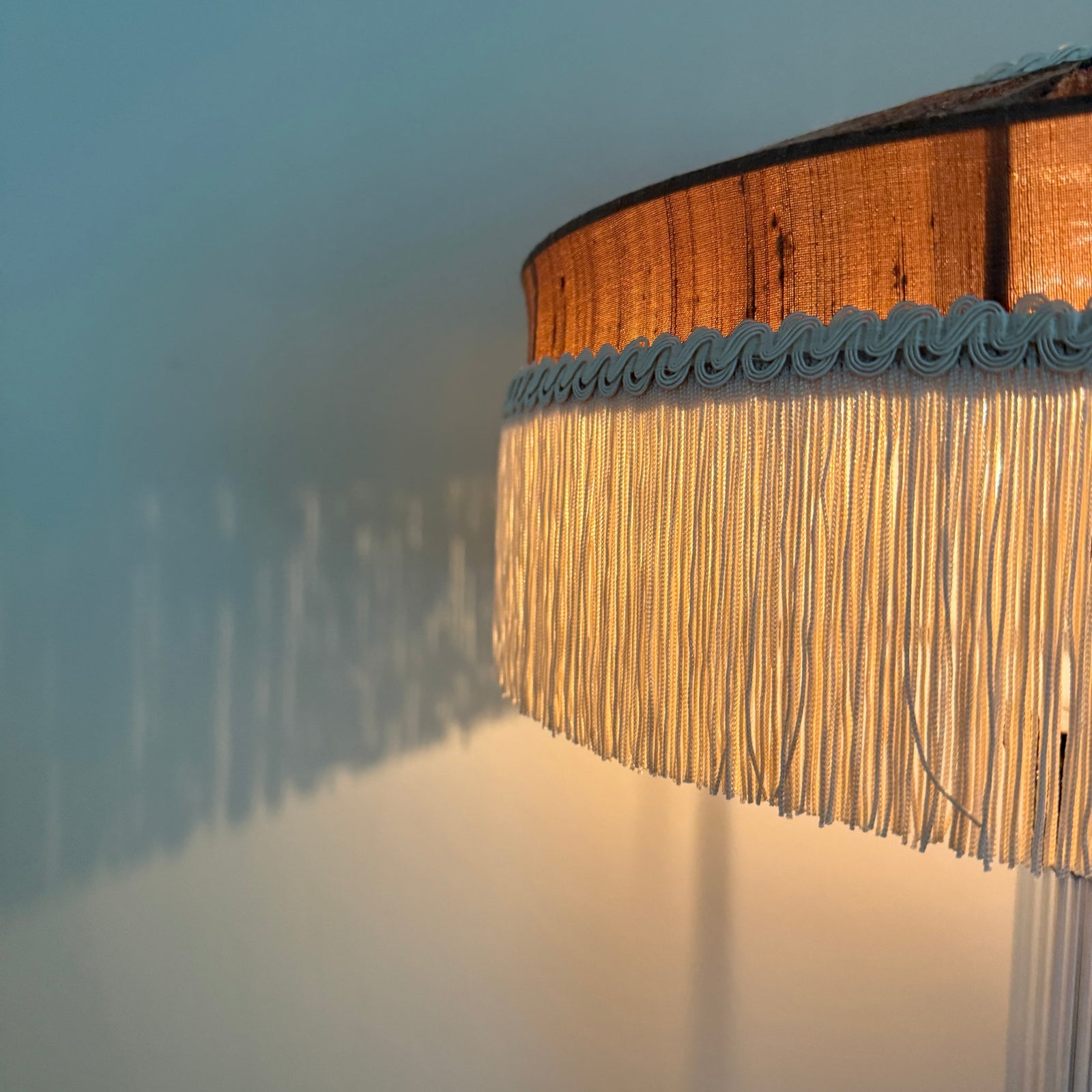 The Peggy Silk Fringed Lampshade - Brown