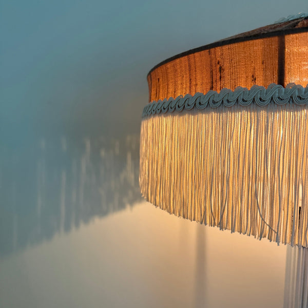 The Peggy Silk Fringed Lampshade - Brown
