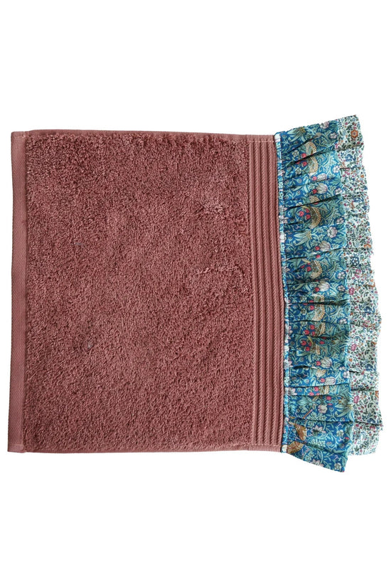 Ruffle Edge Towel made with Liberty Fabric STRAWBERRY THIEF & KATIE & MILLIE