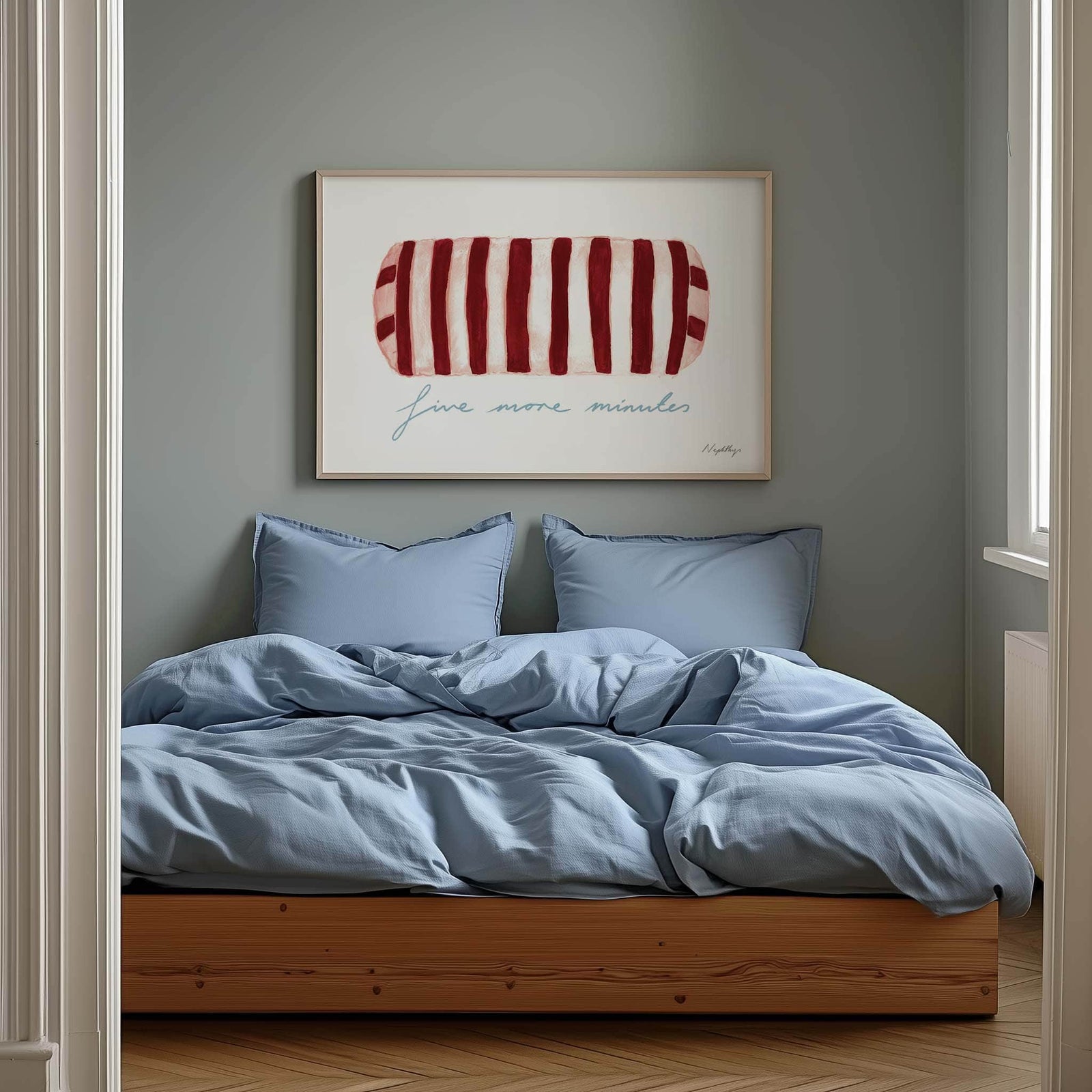 Five More Minutes Striped Bolster Print