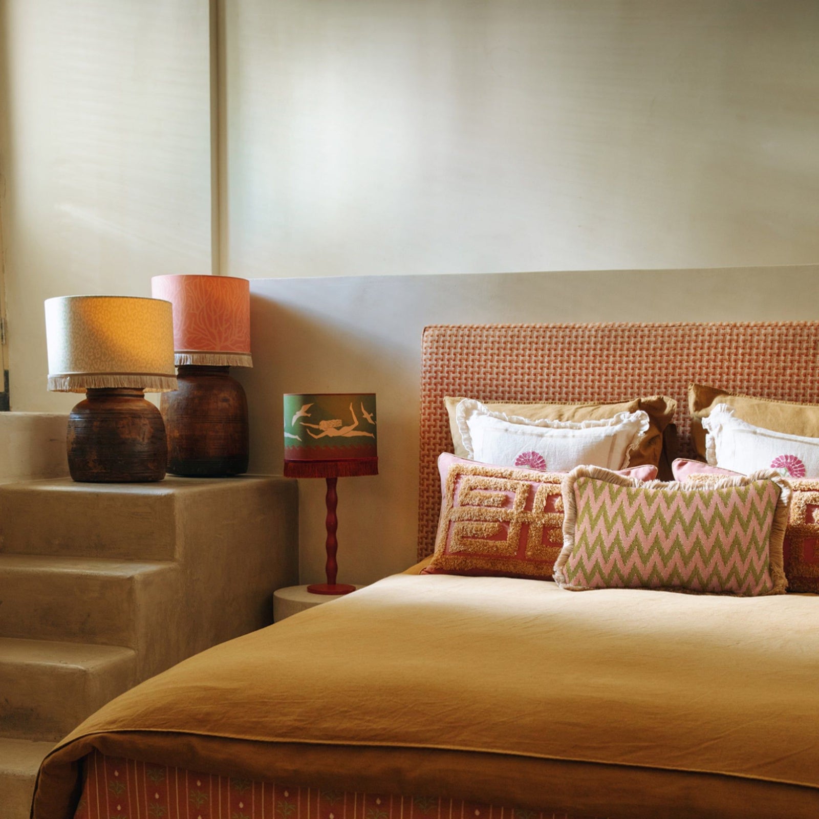 Cushion Rosita Olive & Rose