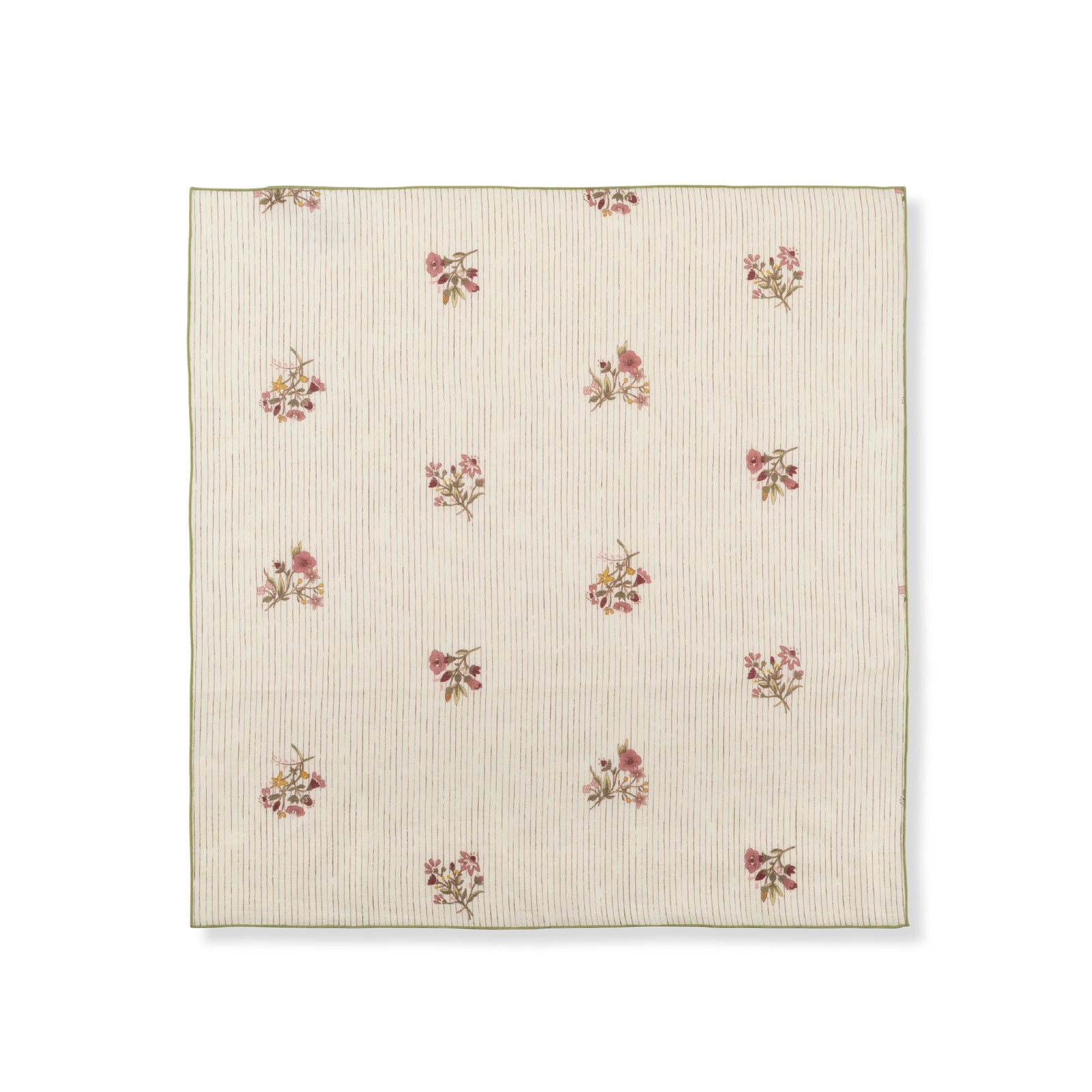 Set of Scarlet Flax & Field Posy Pinstripe Printed Napkins