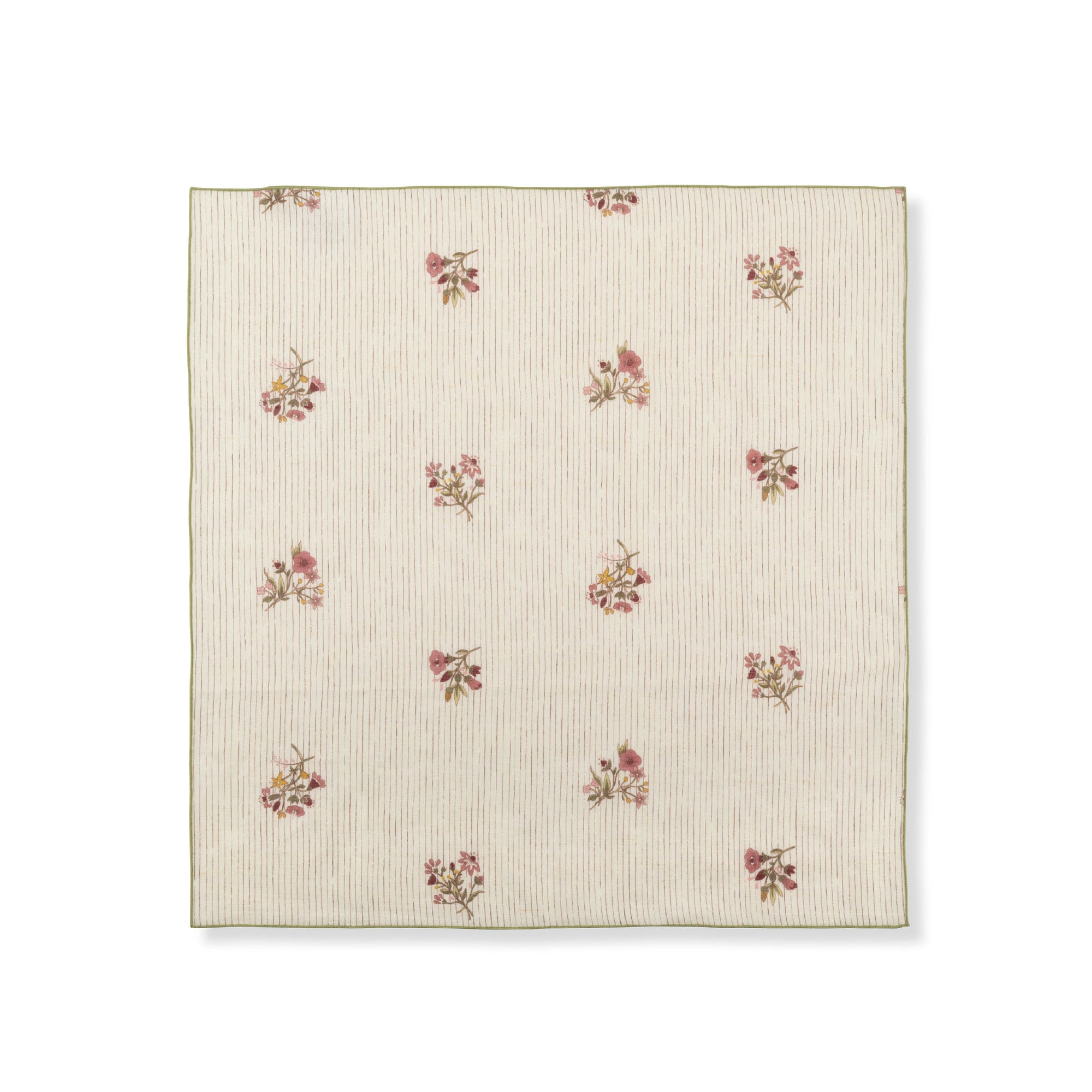 Set of Scarlet Flax & Field Posy Pinstripe Printed Napkins