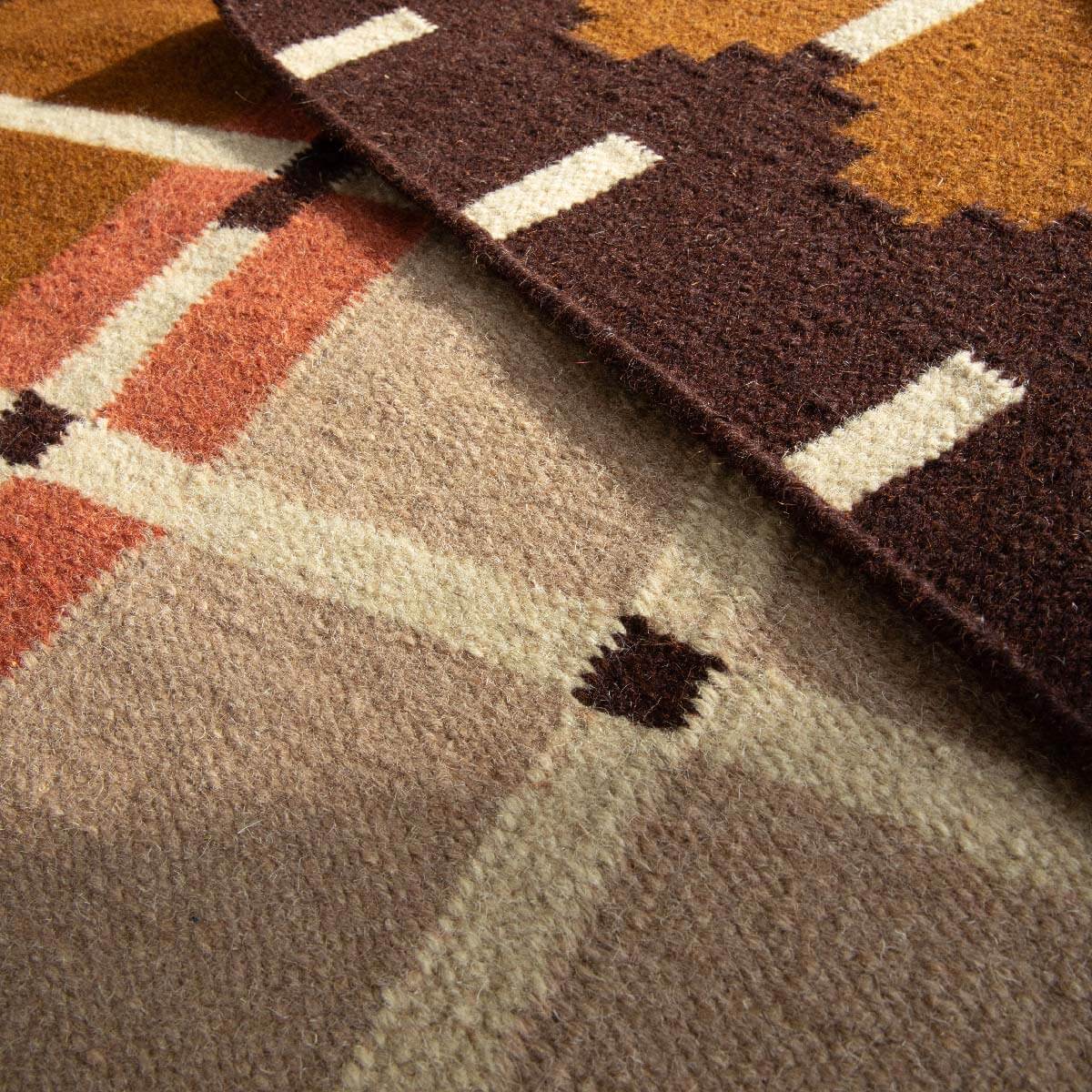 Corbie Flatweave Rug - Taupe Brown-
