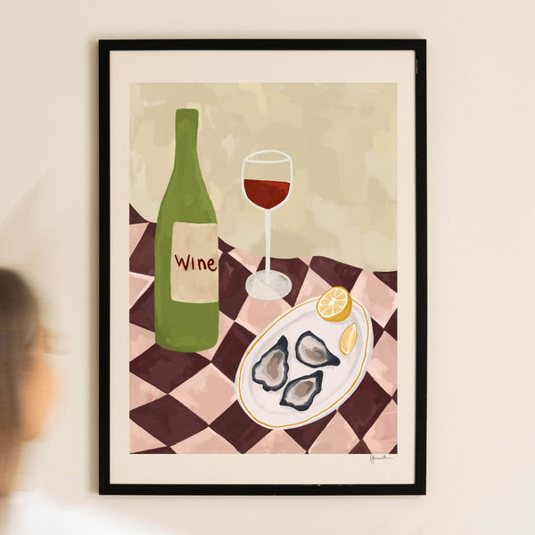 Wine And Oysters Print