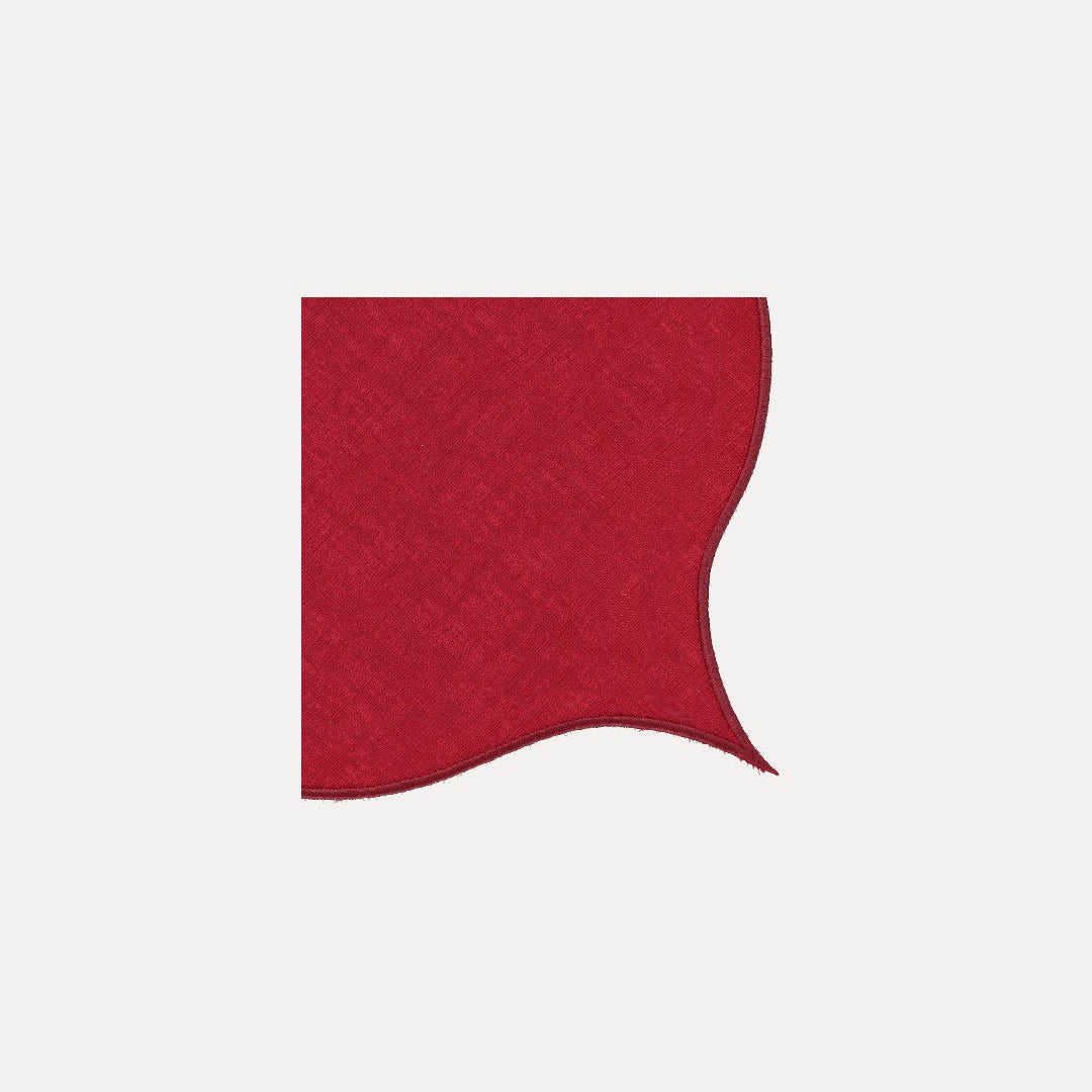 Leme Napkin, Red with White