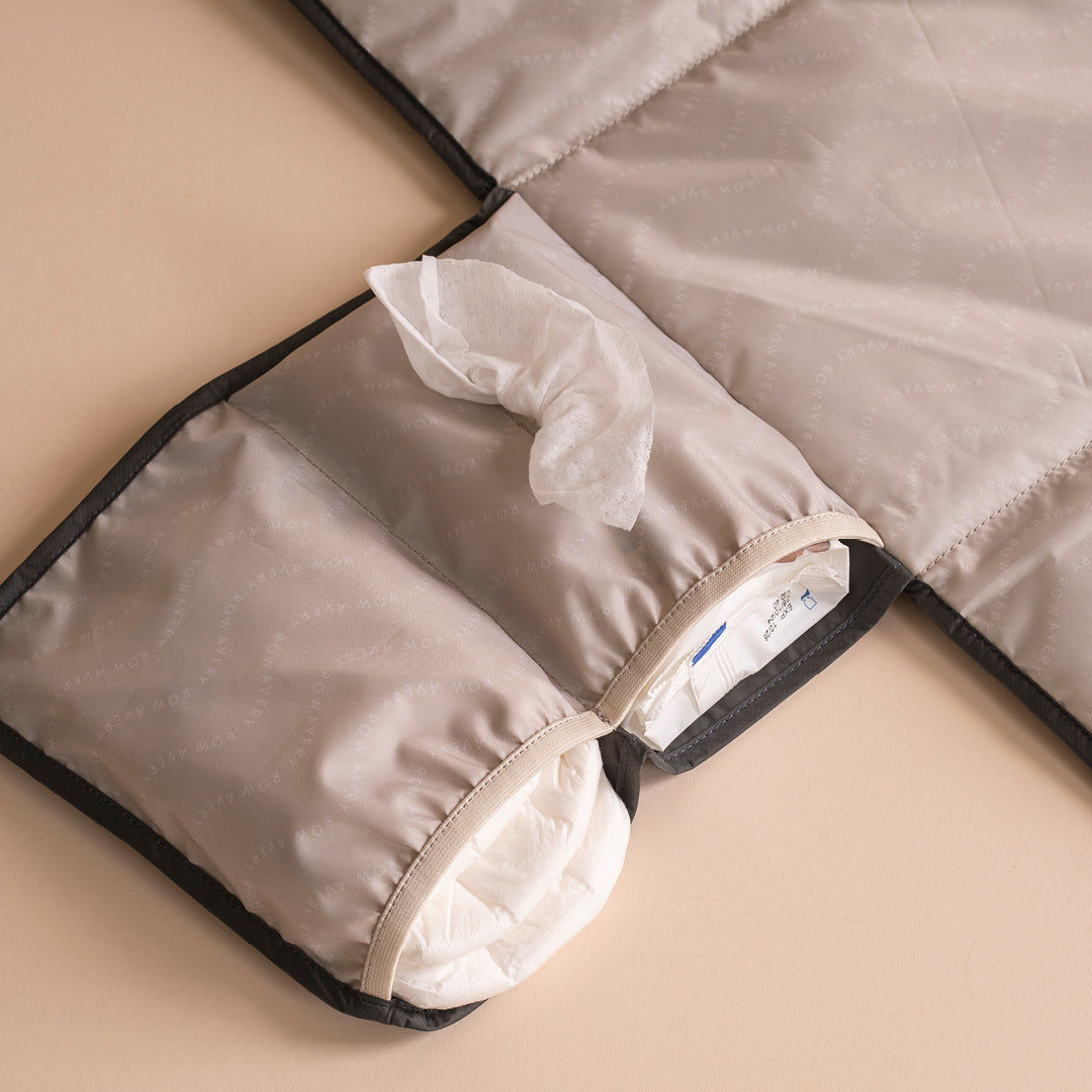 Recycled Nylon Travel Baby Changing Mat - Soft Black