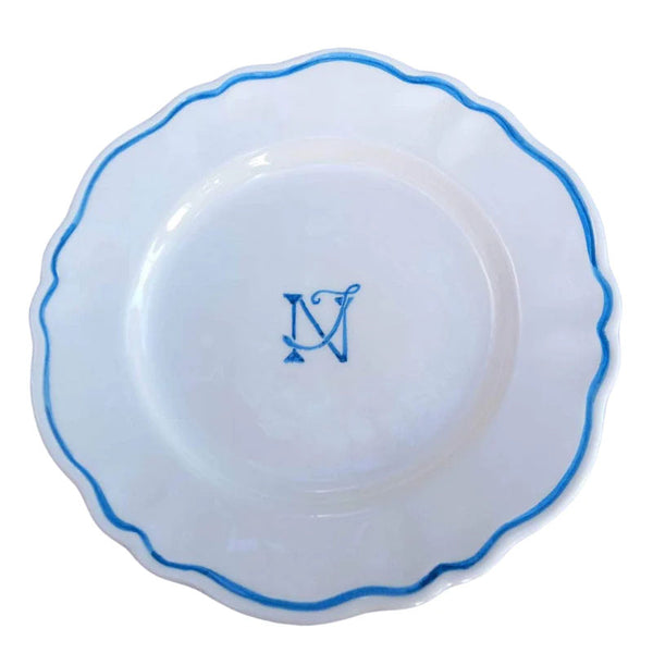 Ceramic Personalised Monogram Scalloped Plate | Set of 12