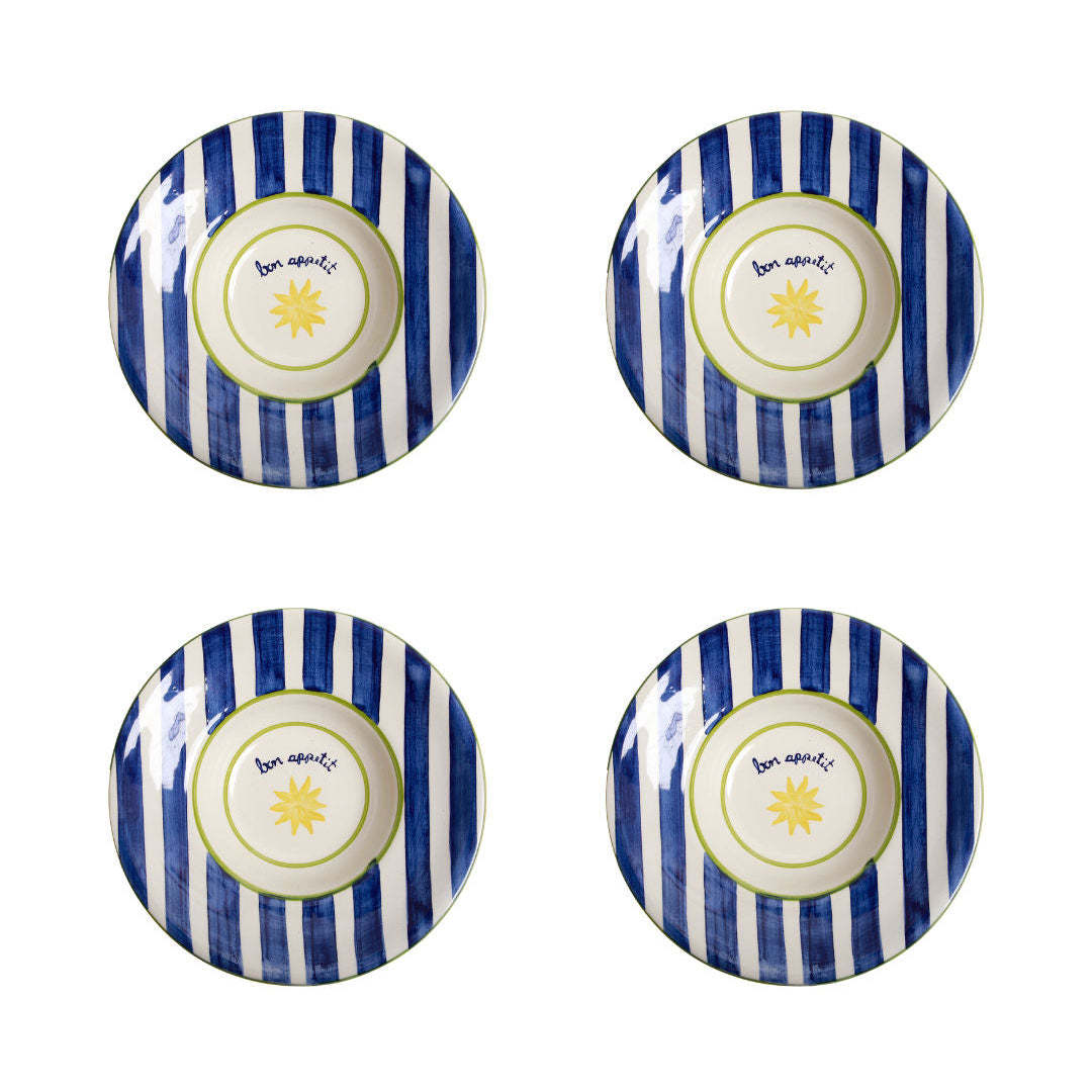 Loulou Blue Pasta Plates Set-Of-Four