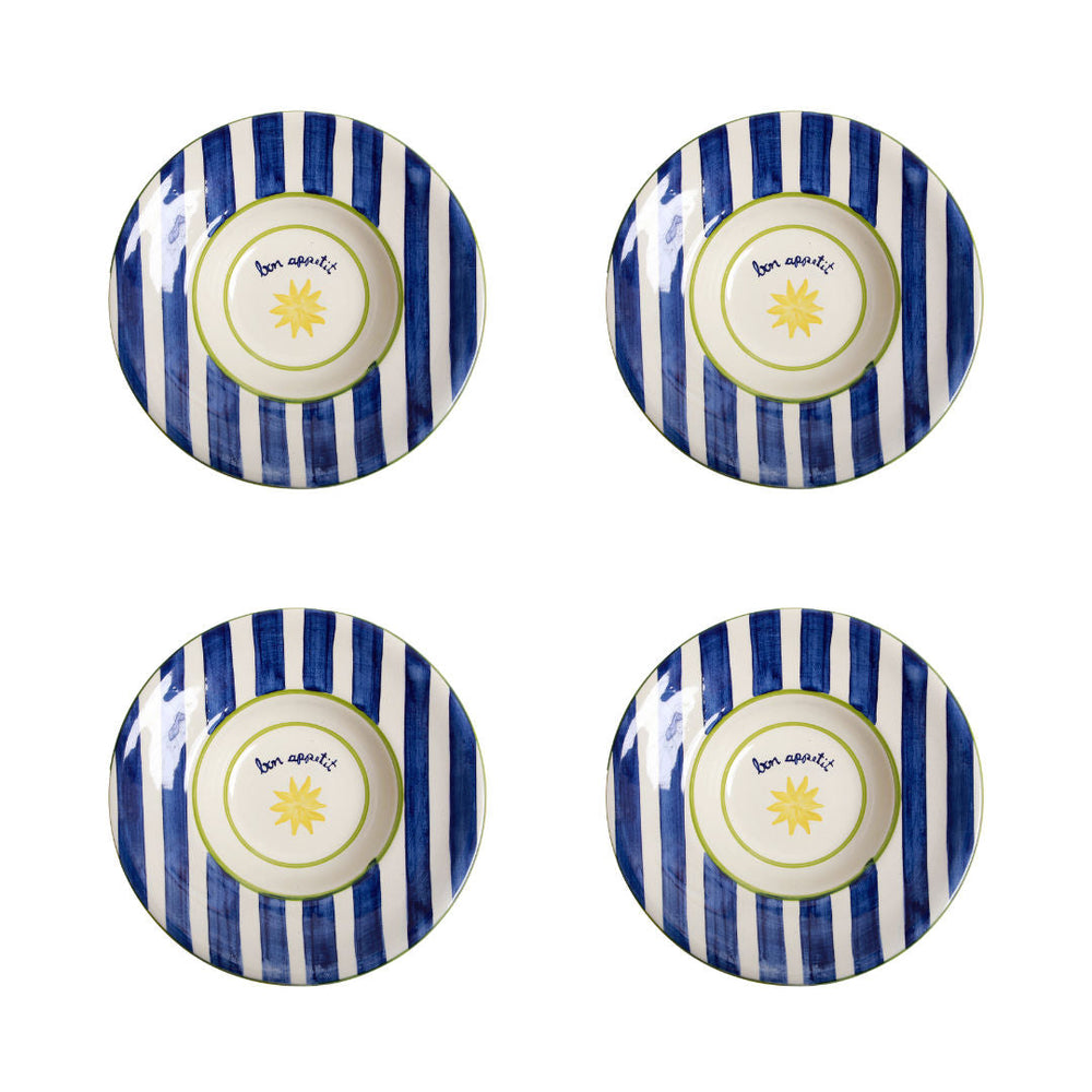 Loulou Blue Pasta Plates Set-Of-Four