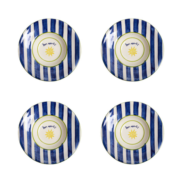 Loulou Blue Pasta Plates Set-Of-Four