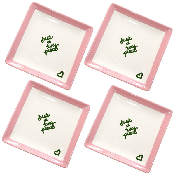 “just a tiny piece” Plates/Collection of Four