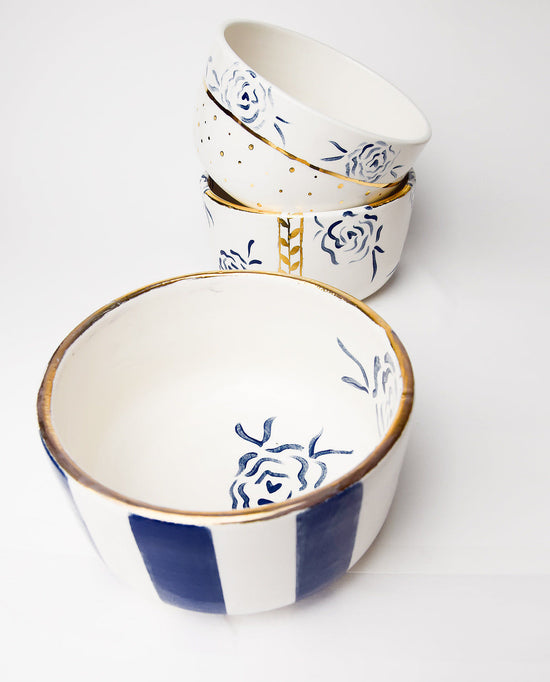 Royal Blue Stripe Bowl
