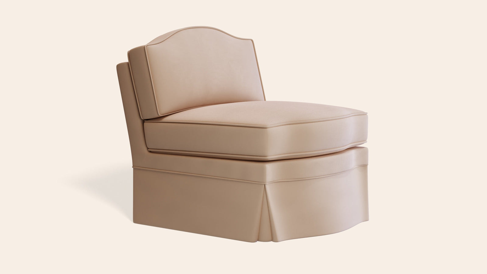 Felix Slipper Chair, Rose Linen