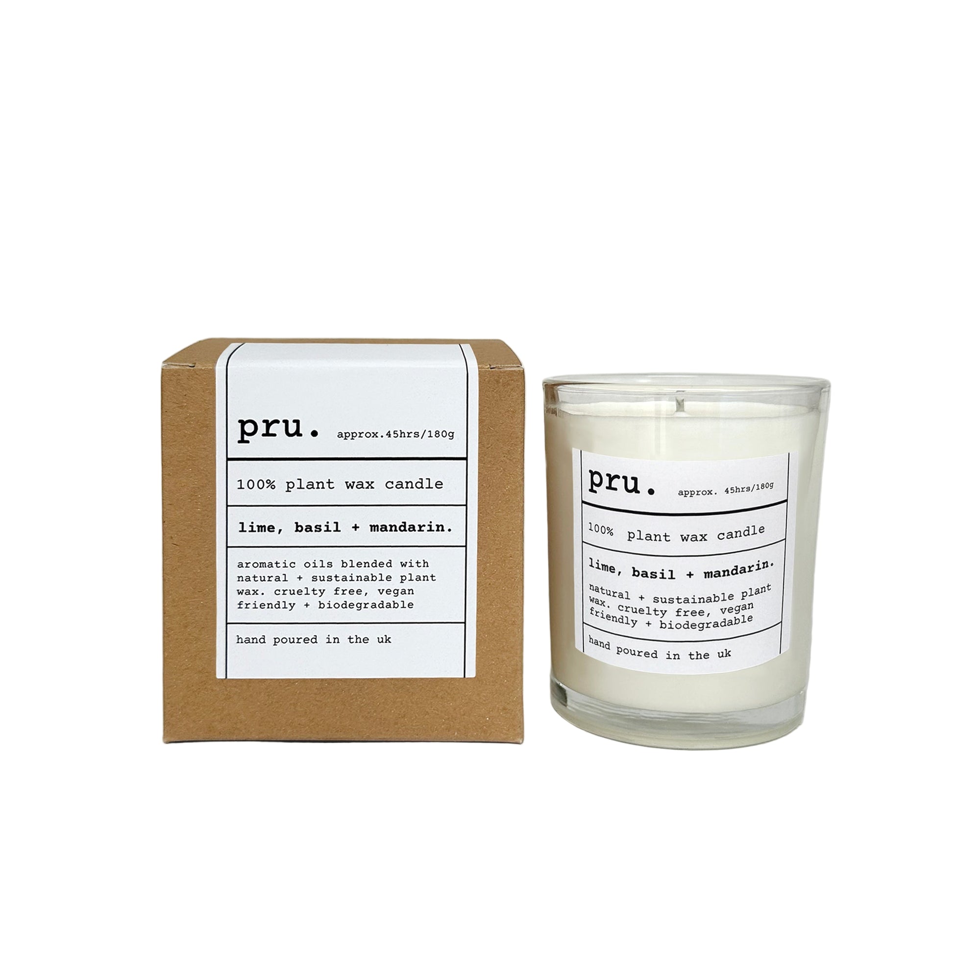 100% Plant Wax Candle - Lime, Basil + Mandarin