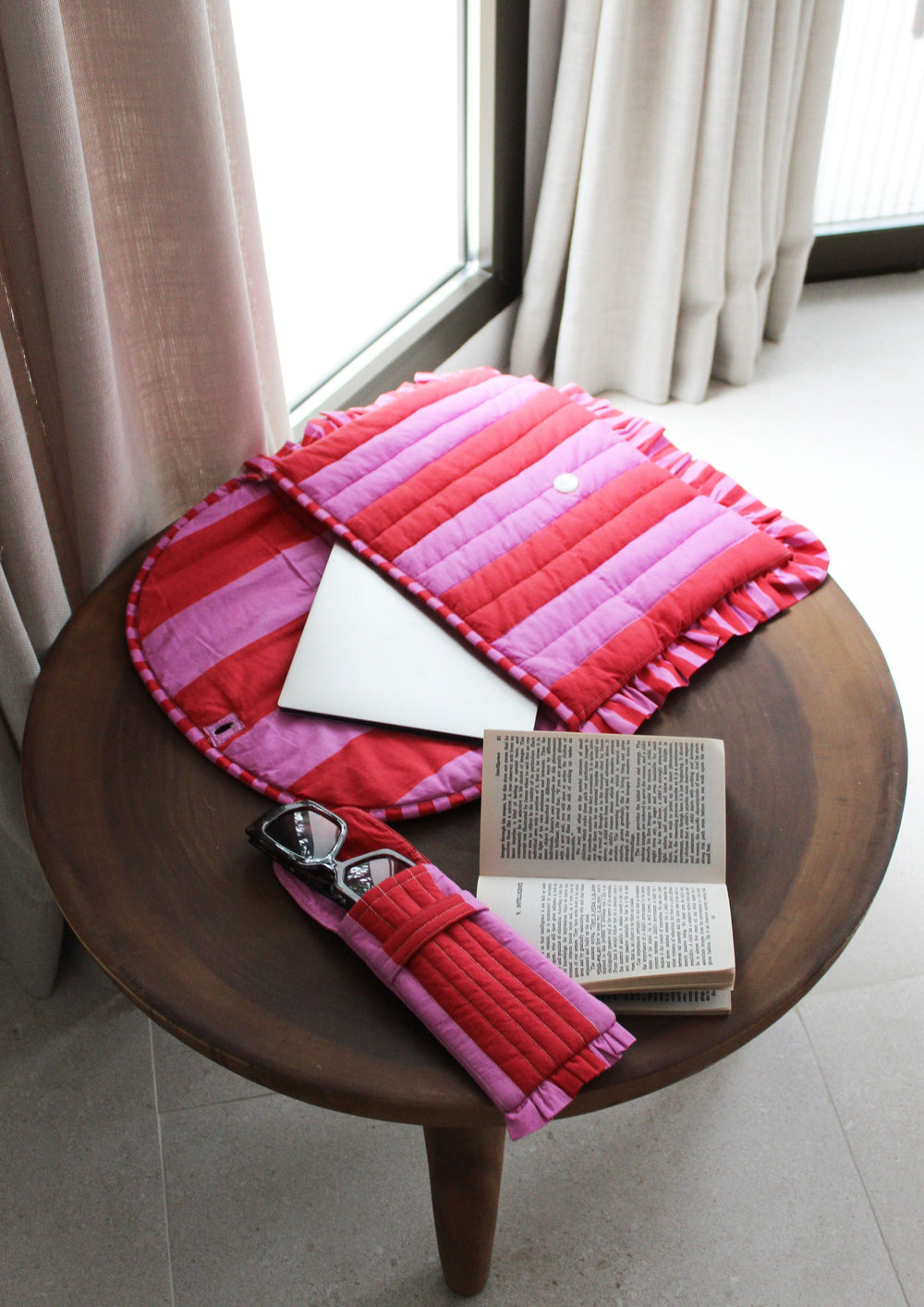 Cerise & Fuchsia Wide Stripe Laptop Cover
