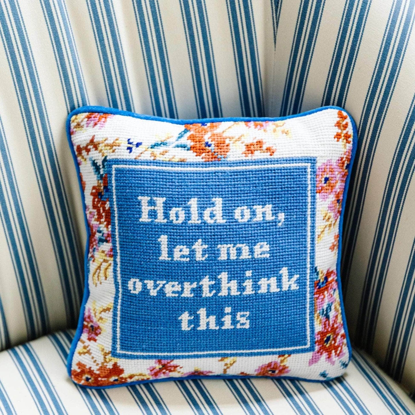 Overthink Needlepoint Pillow