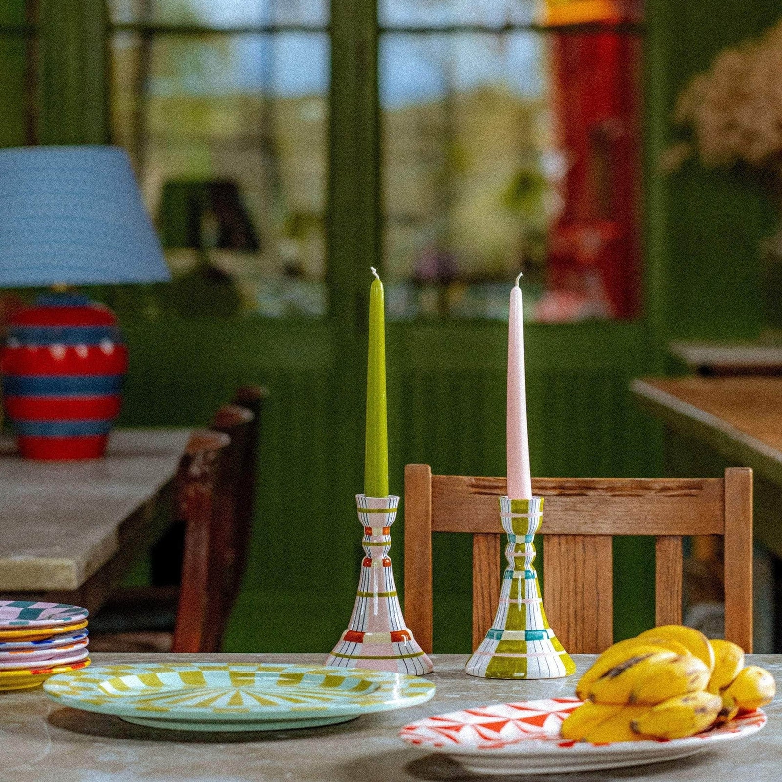 Kente Candlestick, Green